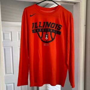 Nike Orange Illinois Basketball Long Sleeve Shirt